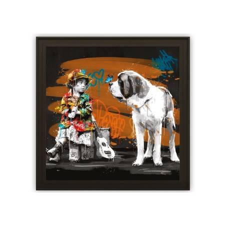 LA PETITE FILLE, LE CHIEN ET LE PAPILLON