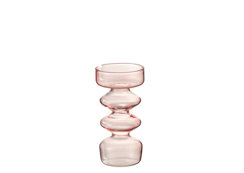 Vase Luna en verre rose petit