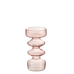 Vase Luna en verre rose petit