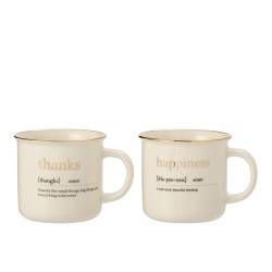 Tasse Bonheur/Merci x2
