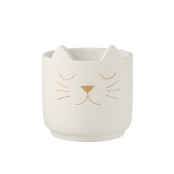 Pot de fleurs Chat blanc