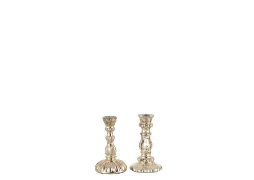 Porte-bougie en verre oriental petit x2