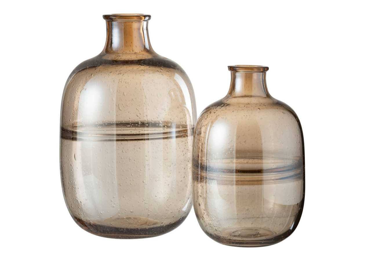 Vase en verre ambré large