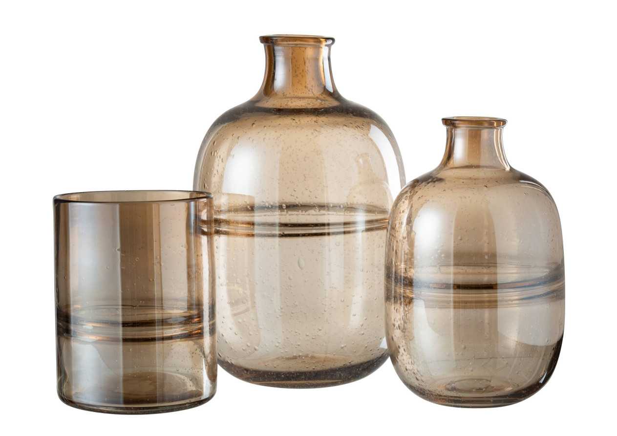 Vase en verre ambré large