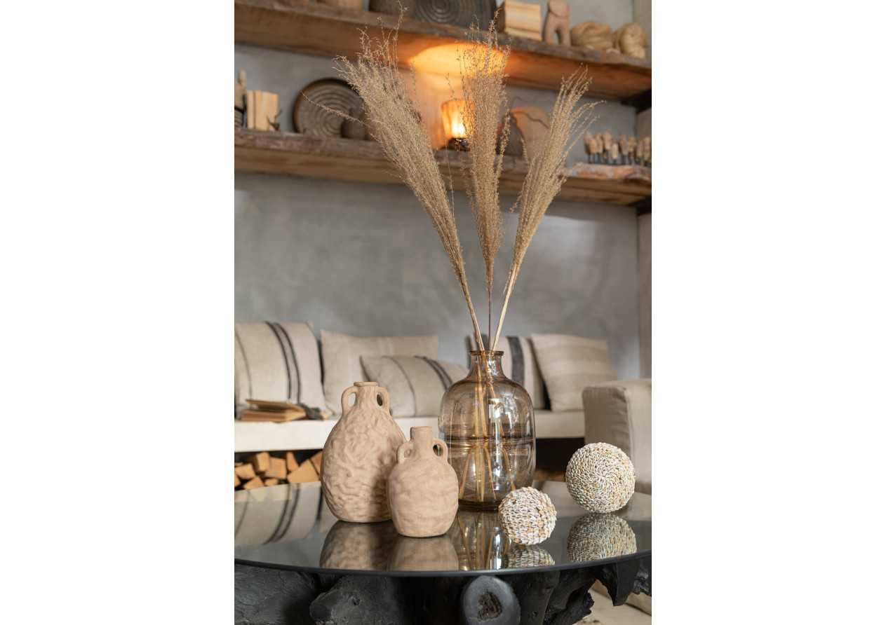 Vase en verre ambré petit