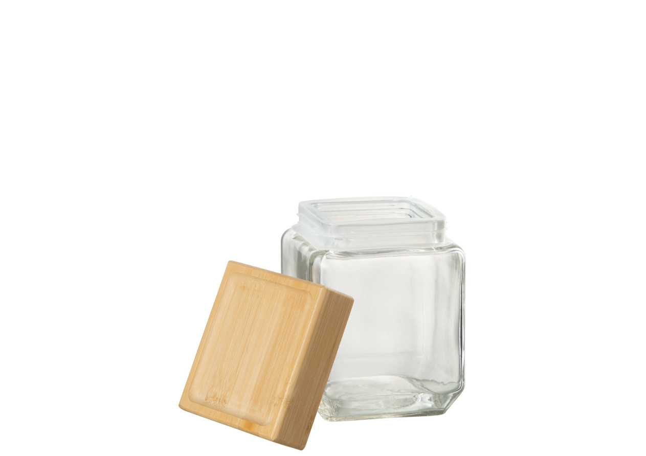 Pot en verre Brad en verre/bambou moyen
