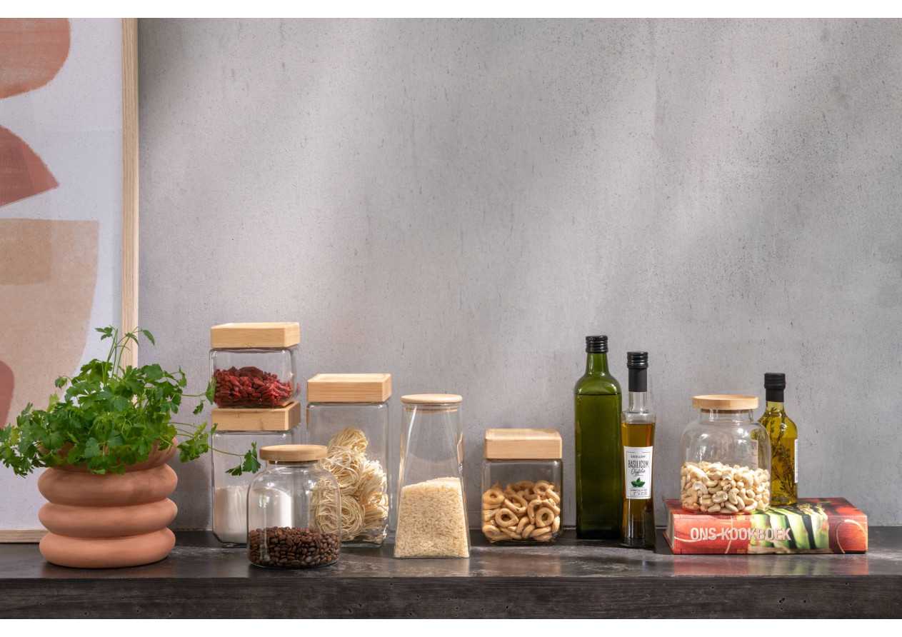 Pot en verre Brad en verre/bambou moyen