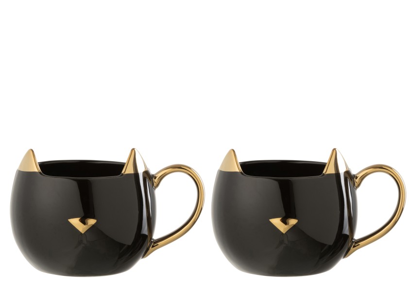 Tasses chat en porcelaine x2