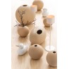 Vase balle en céramique beige moyen