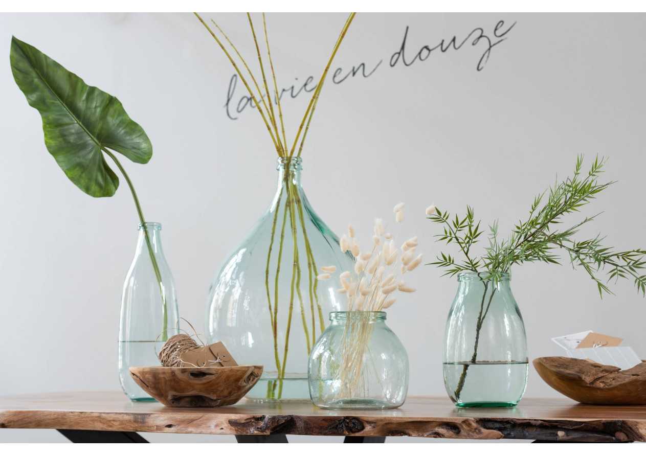 Vase en verre transparent large