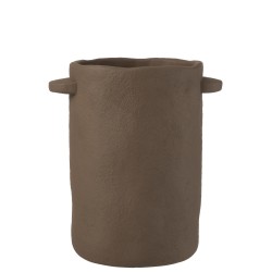 Pot gustave en ciment Marron Large