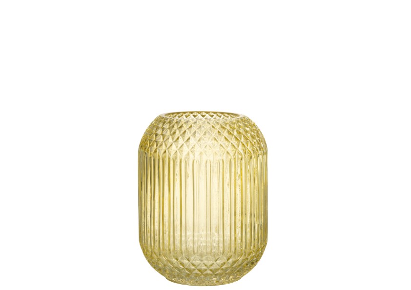 Vase en verre jaune moyen