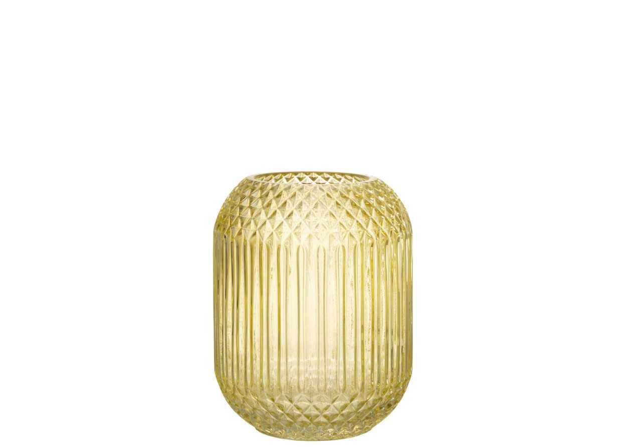 Vase en verre jaune moyen