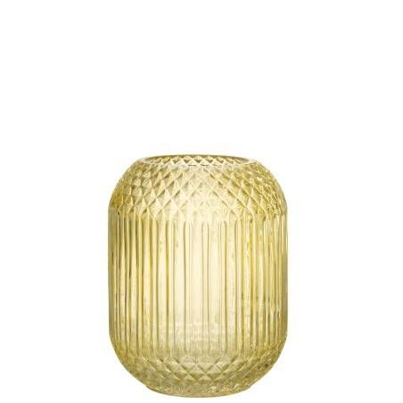 Vase en verre jaune moyen