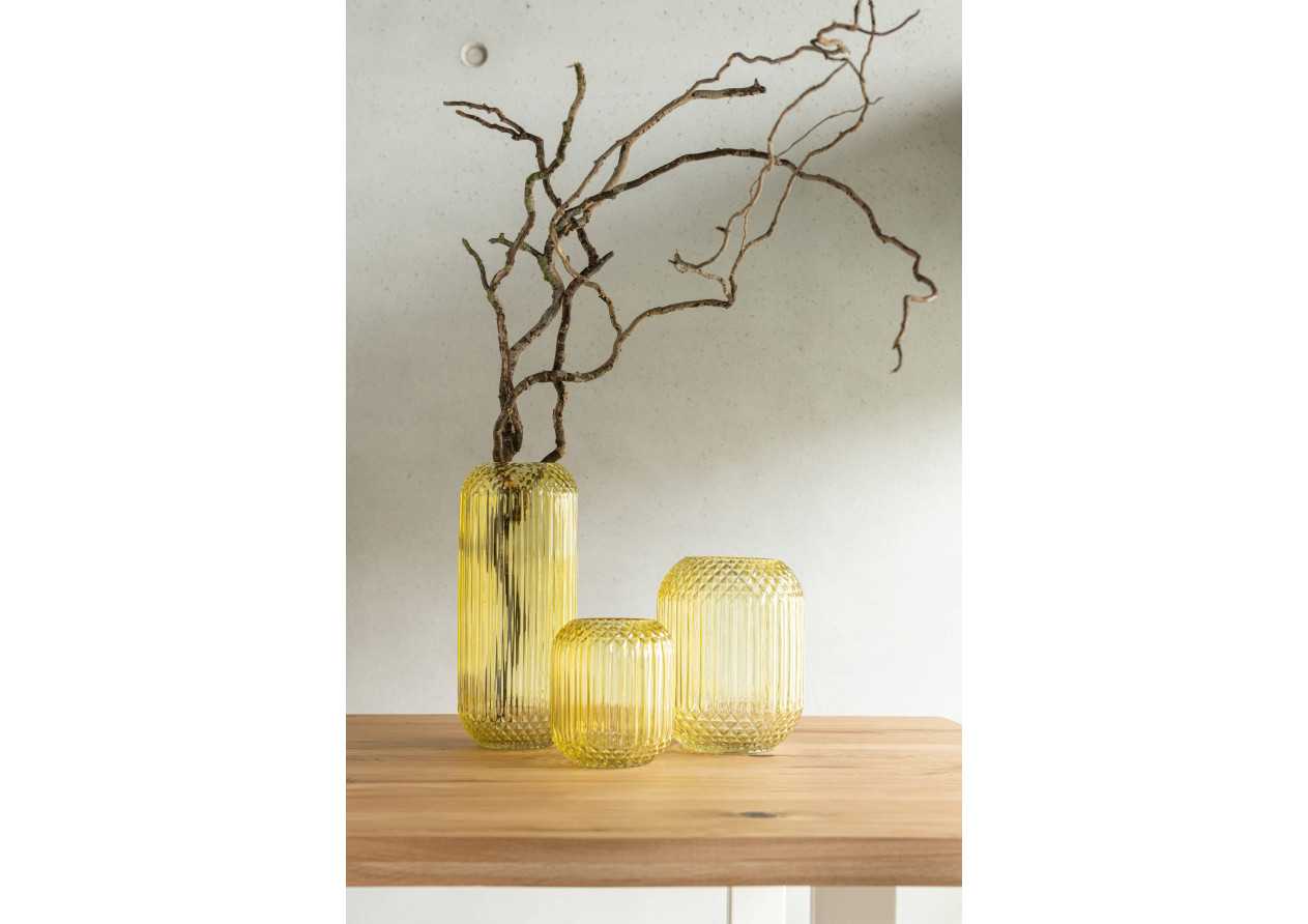 Vase en verre jaune moyen