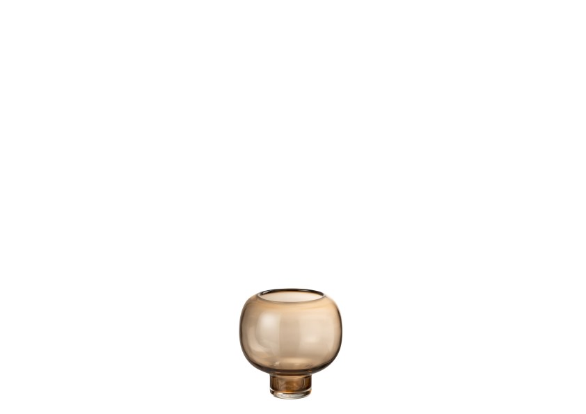 Vase sur pied en verre rond petit