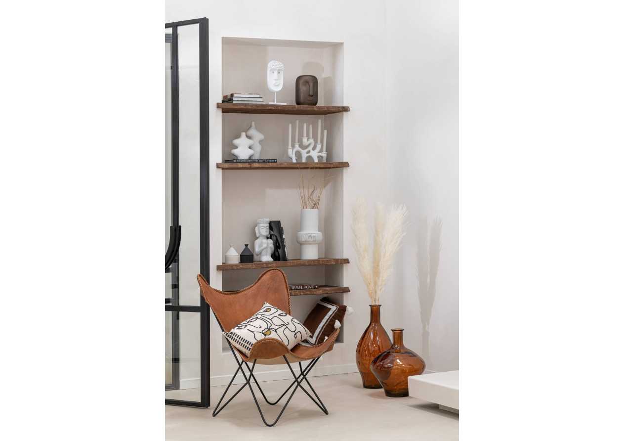 Coussin visages coton crème/marron/noir