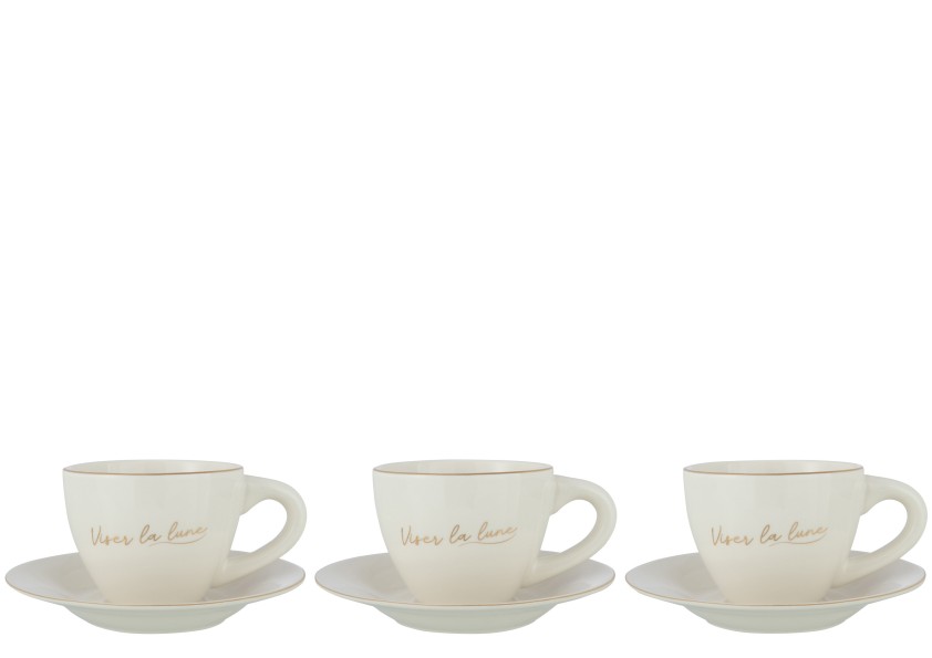 Tasses + soucoupe en porcelaine x3