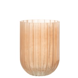 Vase Yoni en verre pêche moyen