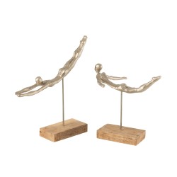 Figurine Nageuse en bois x2