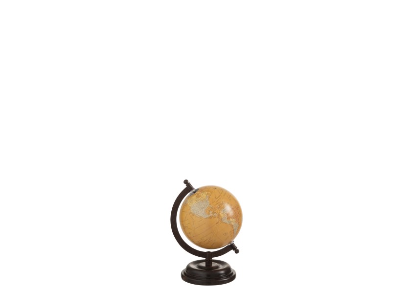 Globe sur pied en bois ocre petit