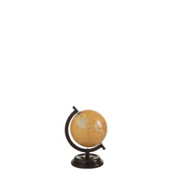 Globe sur pied en bois ocre petit