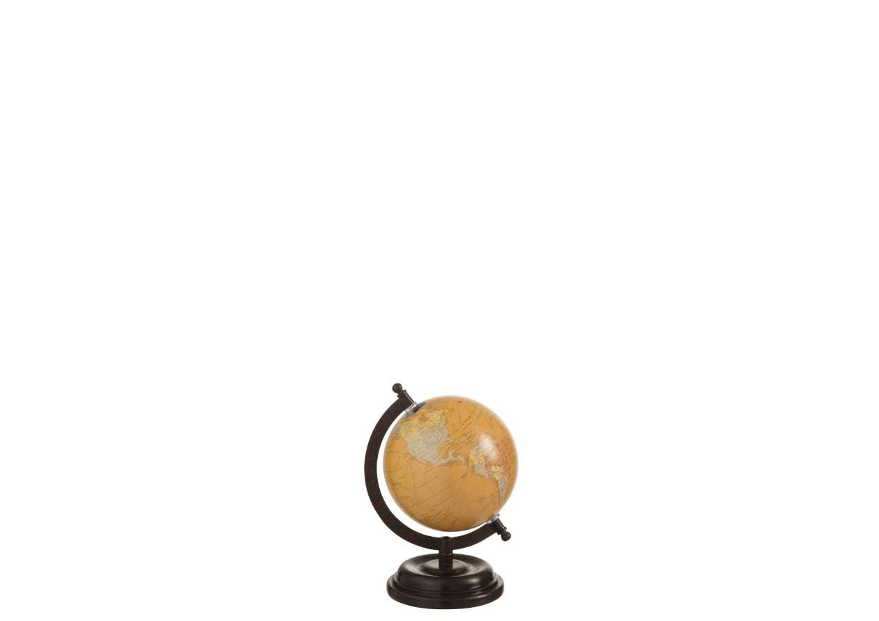 Globe sur pied en bois ocre petit