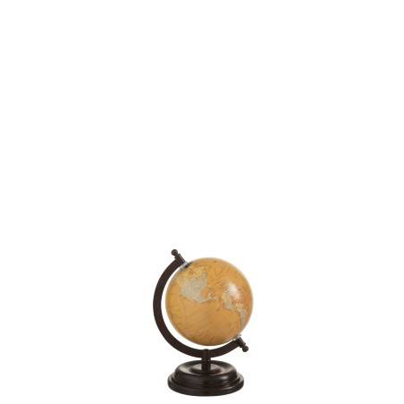 Globe sur pied en bois ocre petit
