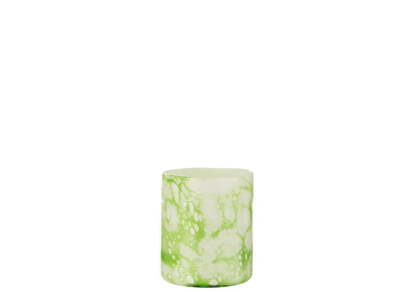 Vase en marbre verre vert/blanc moyen