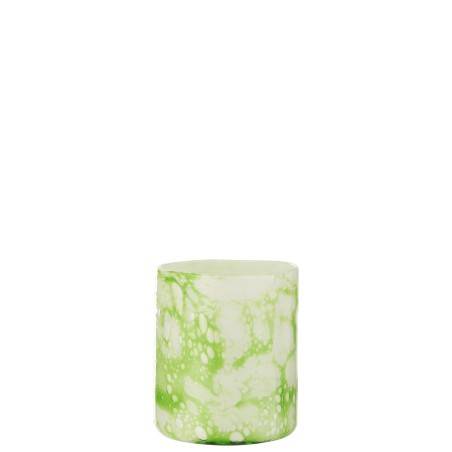 Vase en marbre verre vert/blanc moyen