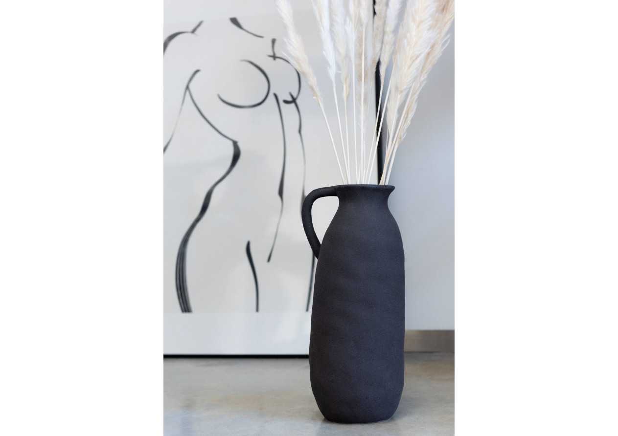Vase Cruche en céramique noir large