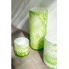 Vase en marbre verre vert/blanc moyen