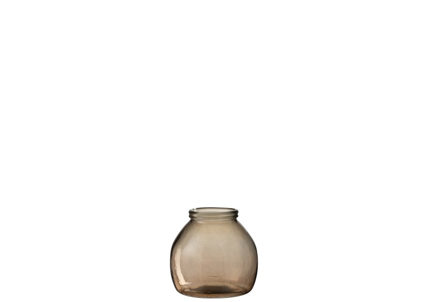 Vase balle en verre marron