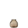 Vase balle en verre marron