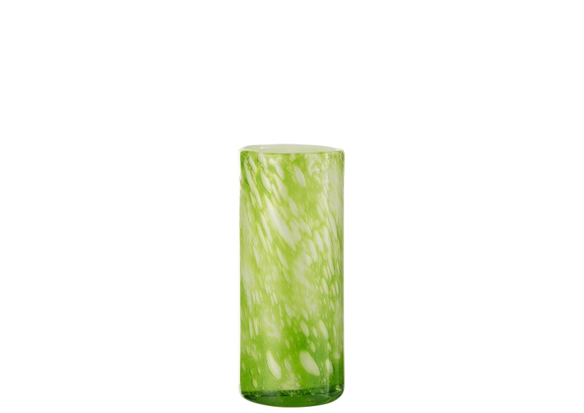 Vase en marbre en verre vert/blanc large