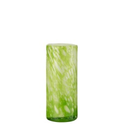 Vase en marbre en verre vert/blanc large
