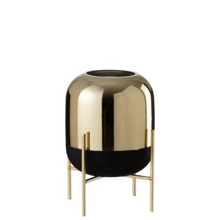 Photophore sur pied noir/or petit