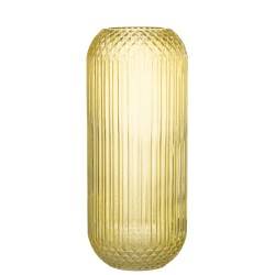 Vase en verre jaune large