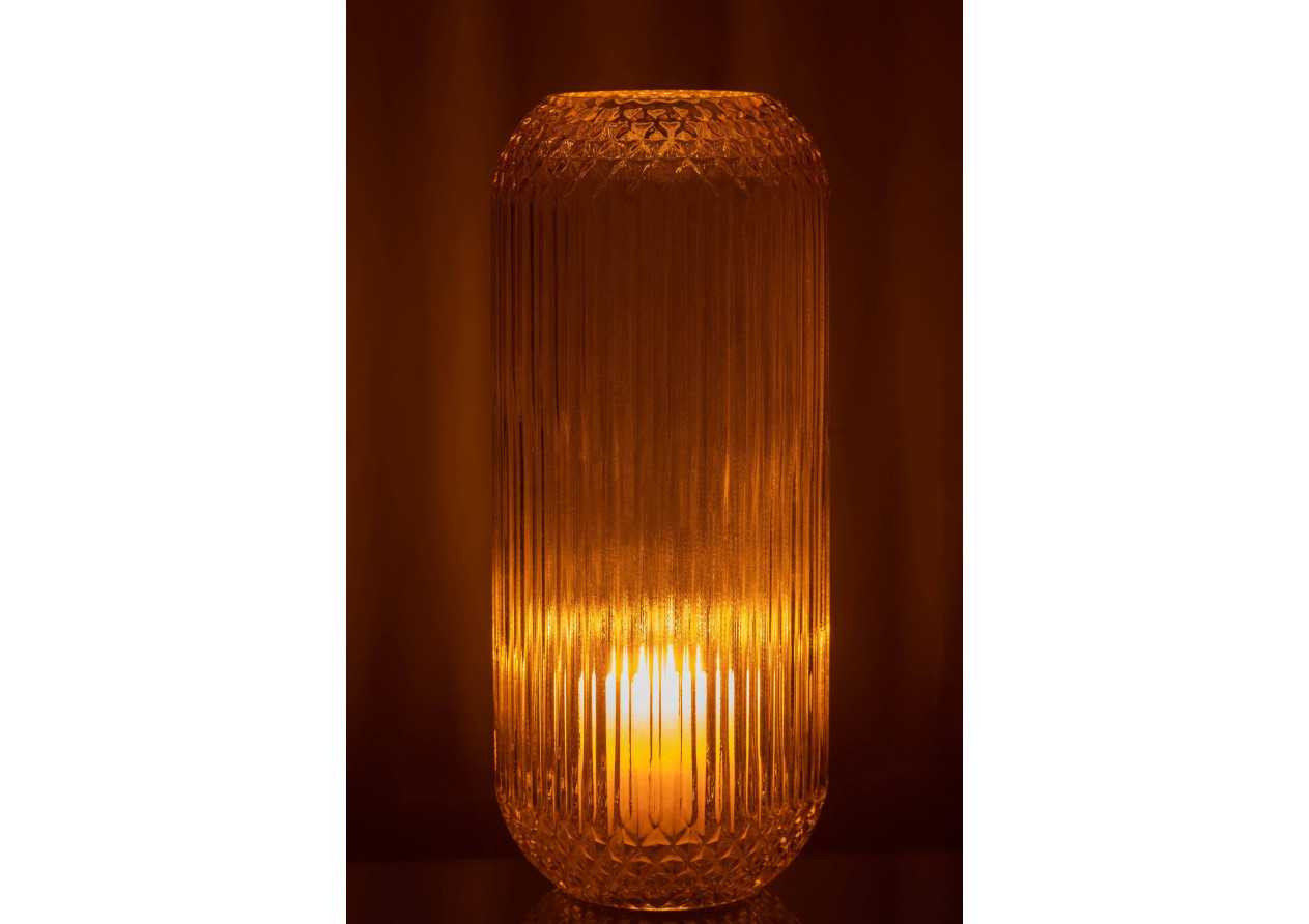 Vase en verre jaune large