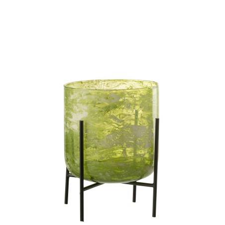 Photophore Stand en marbre vert large