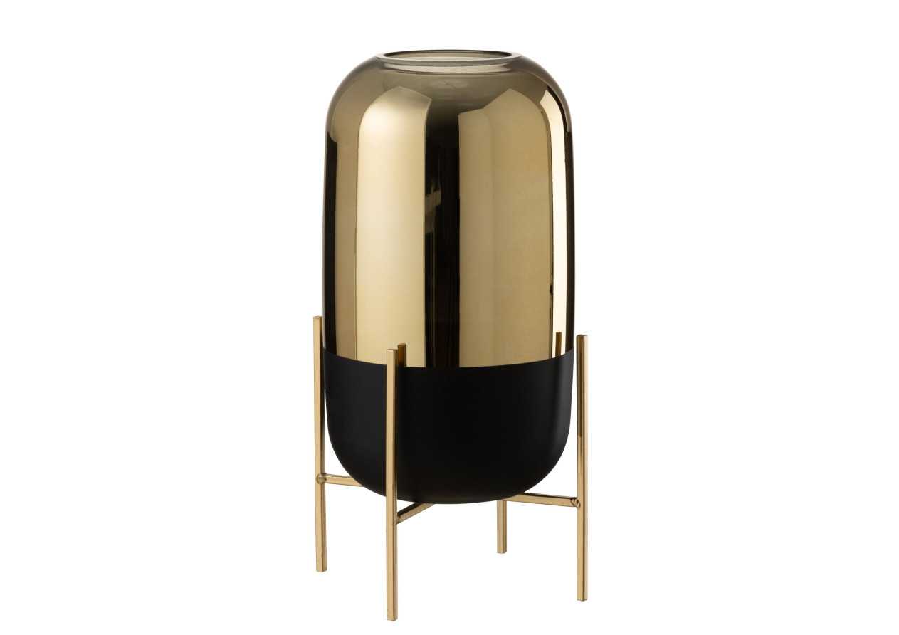 Photophore sur pied en verre large