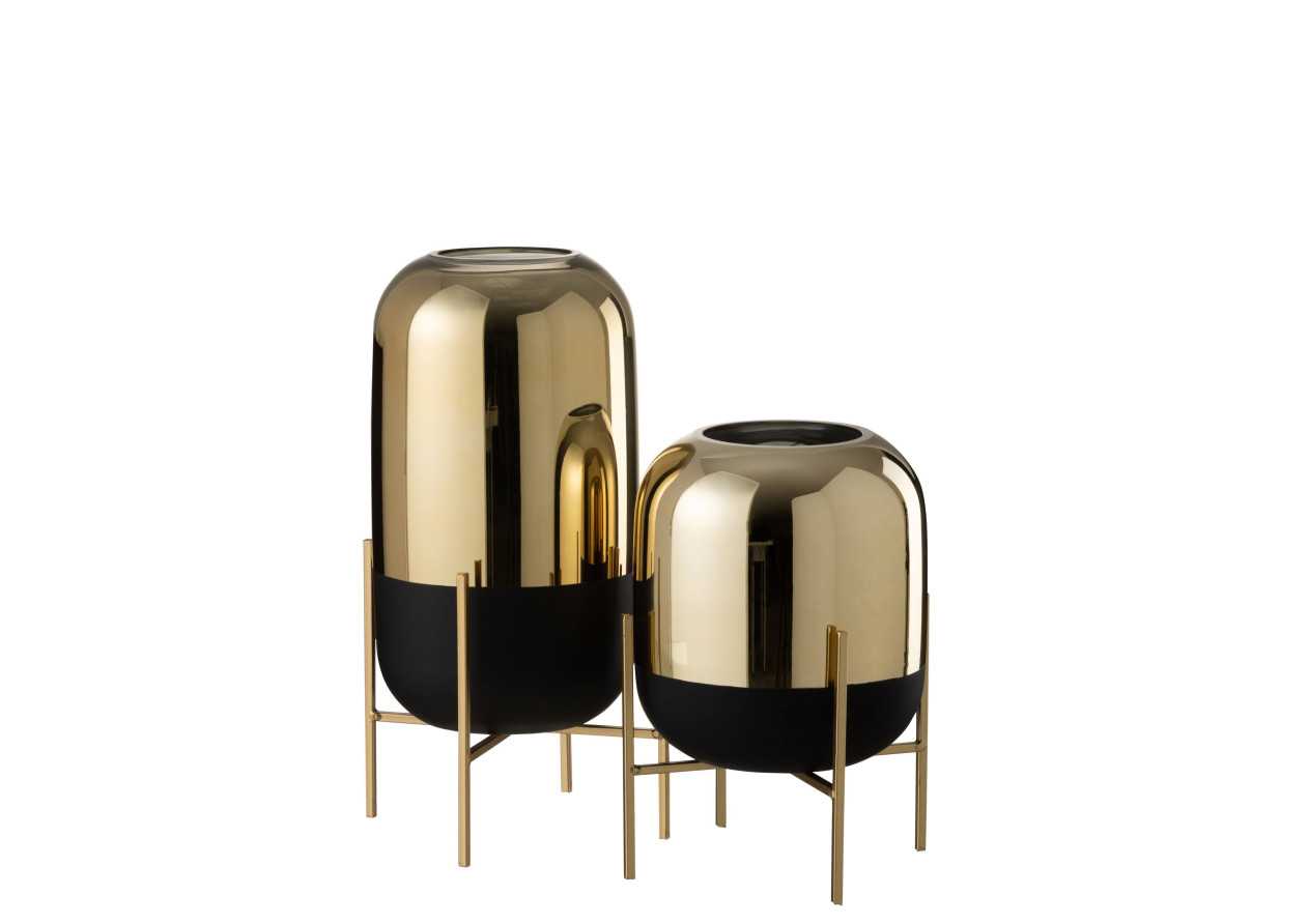 Photophore sur pied en verre large