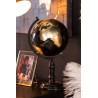 Globe sur pied en bois noir/or moyen