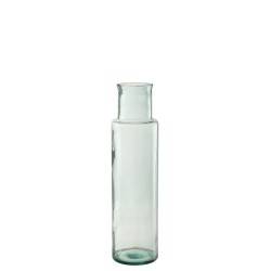 Vase en verre recyclé cylindrique large