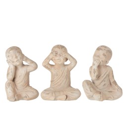 Moine beige/saumon grand x3