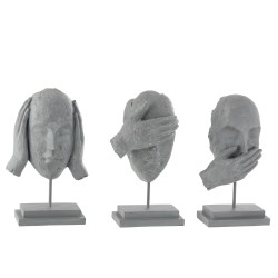 Visage resine gris x3