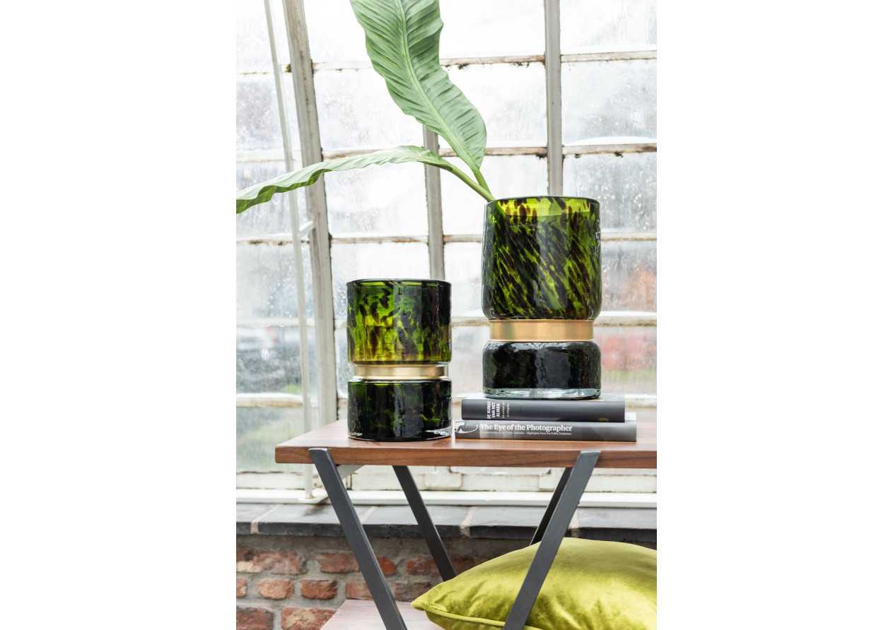 Vase en verre tache petit