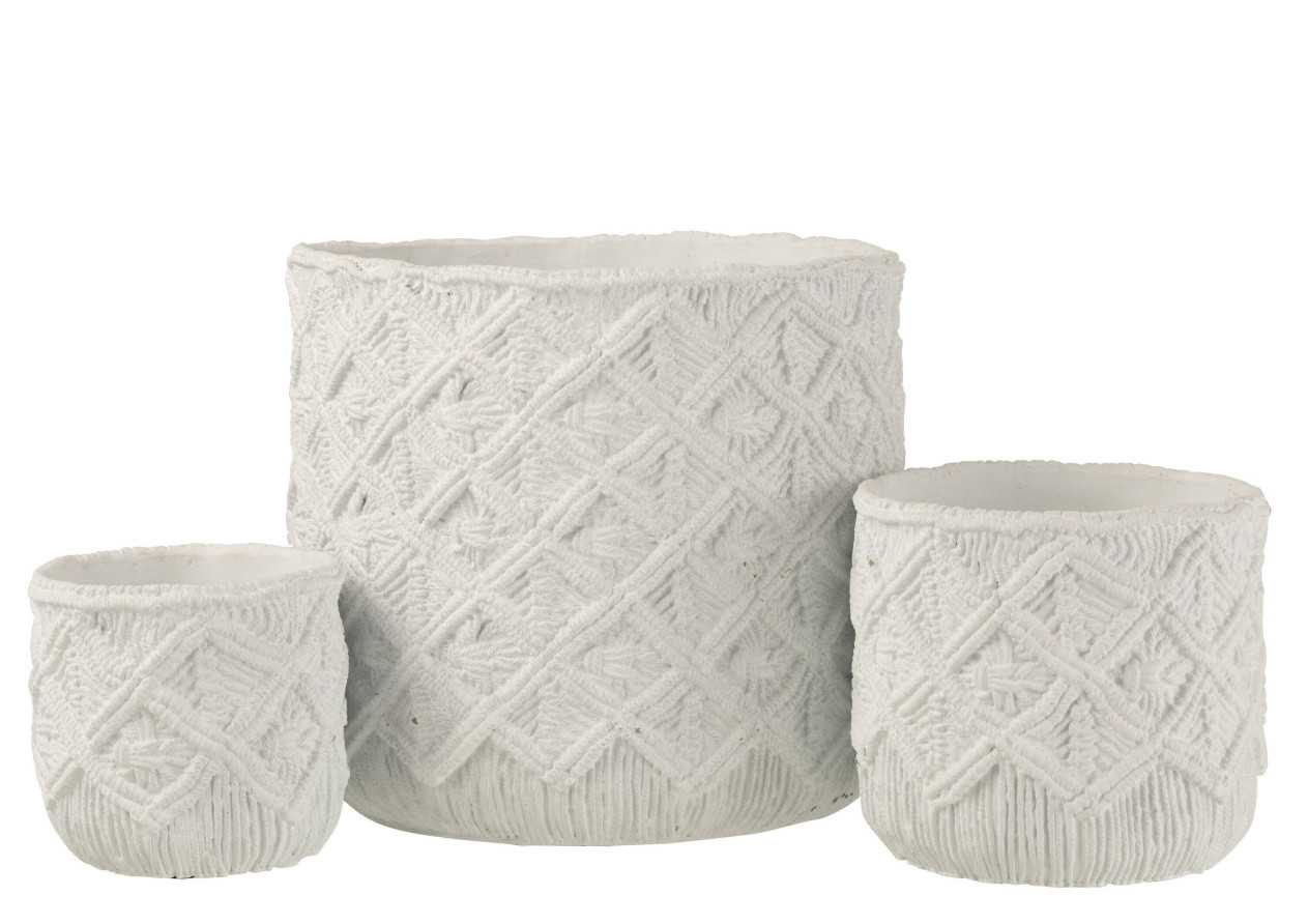 Pot de fleurs à carreaux large