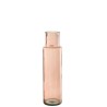 Vase cylindre en verre rose moyen