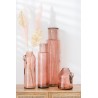 Vase cylindre en verre rose moyen